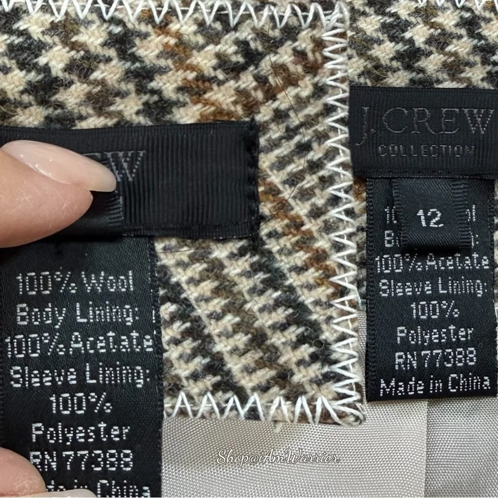 J.Crew Collection houndstooth plaid wool schoolboy blazer *shop@iamwarrior